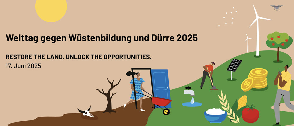 Banner des Weltwüstentages der UNCCD 2025